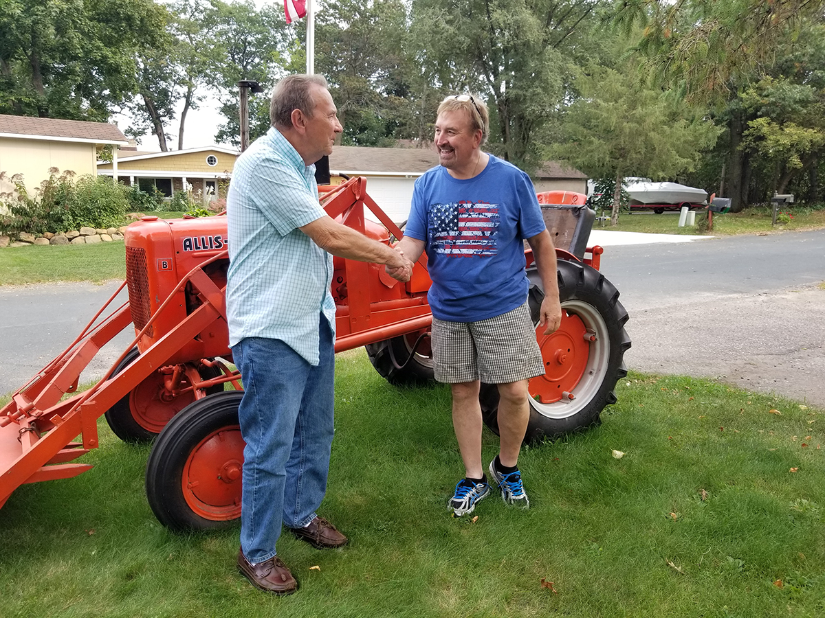 Richard and Chuck - Great Grandfather Donates Tractor In Memory of Tim