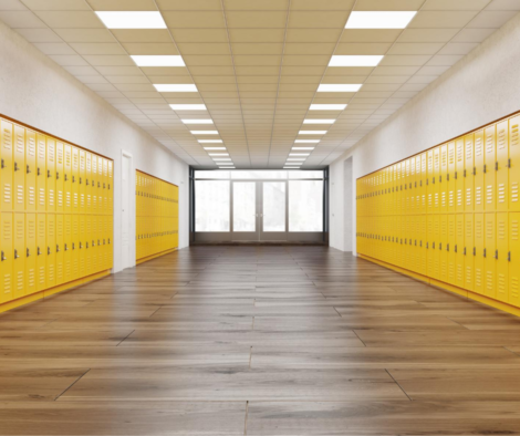 school hallway - back to school pandemic tips